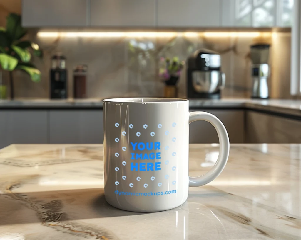 15oz Blank White Ceramic Coffee Mug Mockup Template