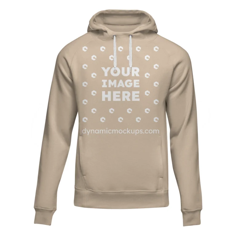 3D Beige Hoodie Mockup Front View Template