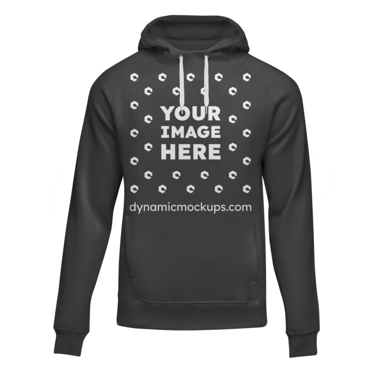 3D Black Hoodie Mockup Front View Template