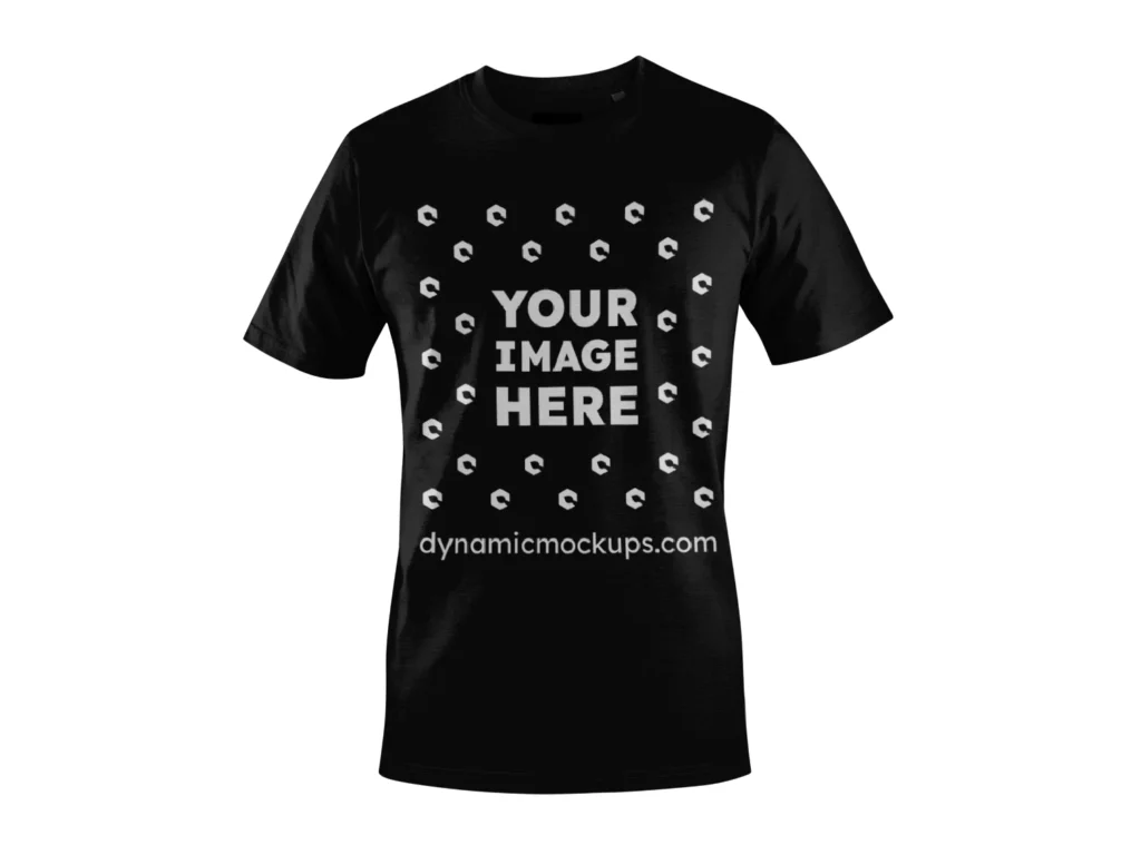 3D Black T-shirt Mockup Front View Template