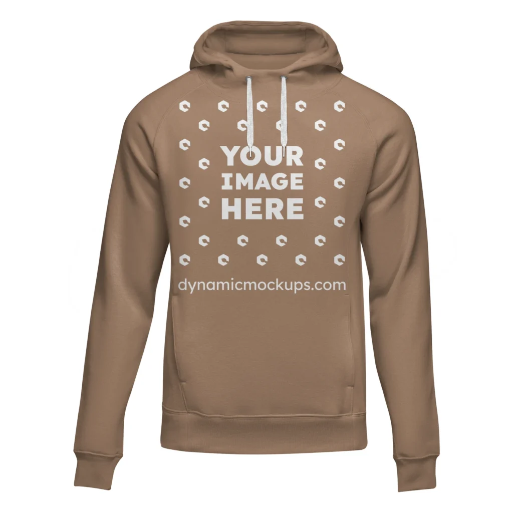 3D Brown Hoodie Mockup Front View Template