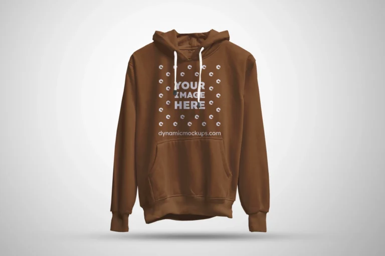 3D Brown Hoodie Mockup Front View Template