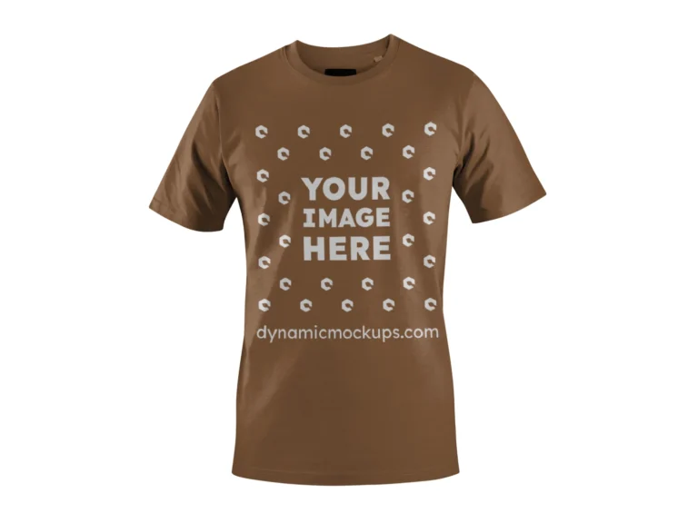 3D Brown T-shirt Mockup Front View Template