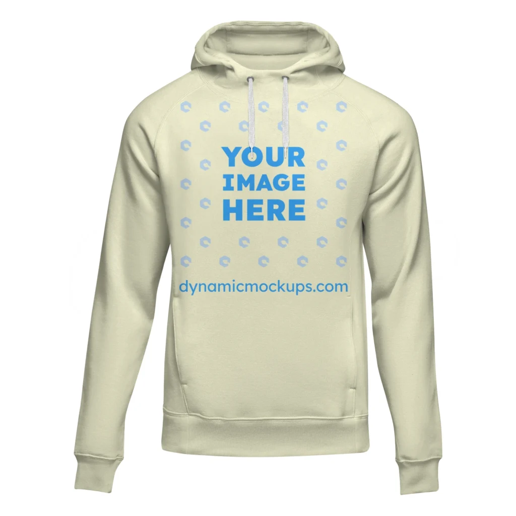 3D Cream Hoodie Mockup Front View Template