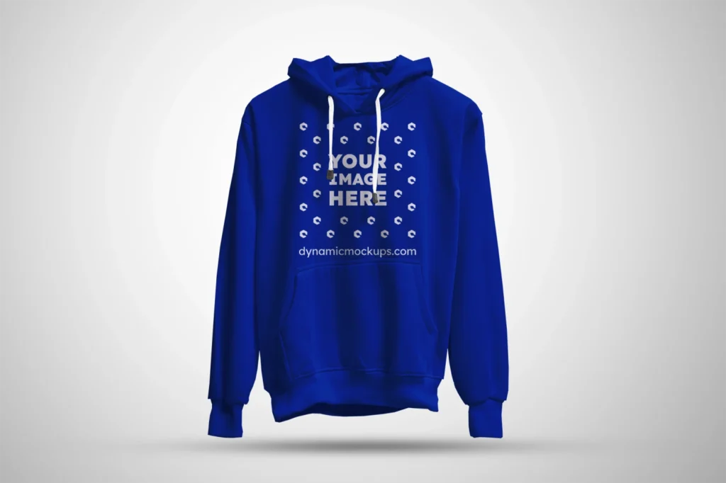 3D Dark Blue Hoodie Mockup Front View Template