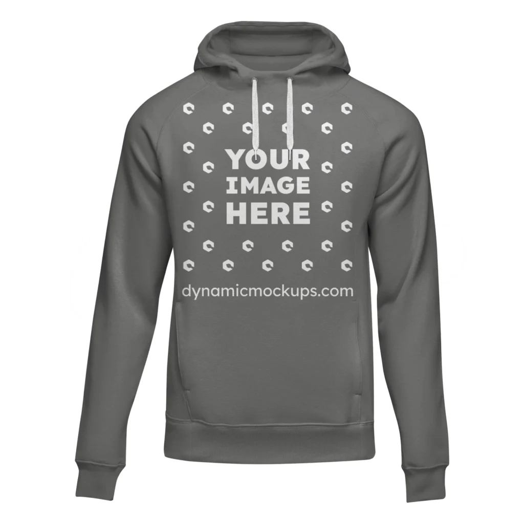 3D Dark Gray Hoodie Mockup Front View Template