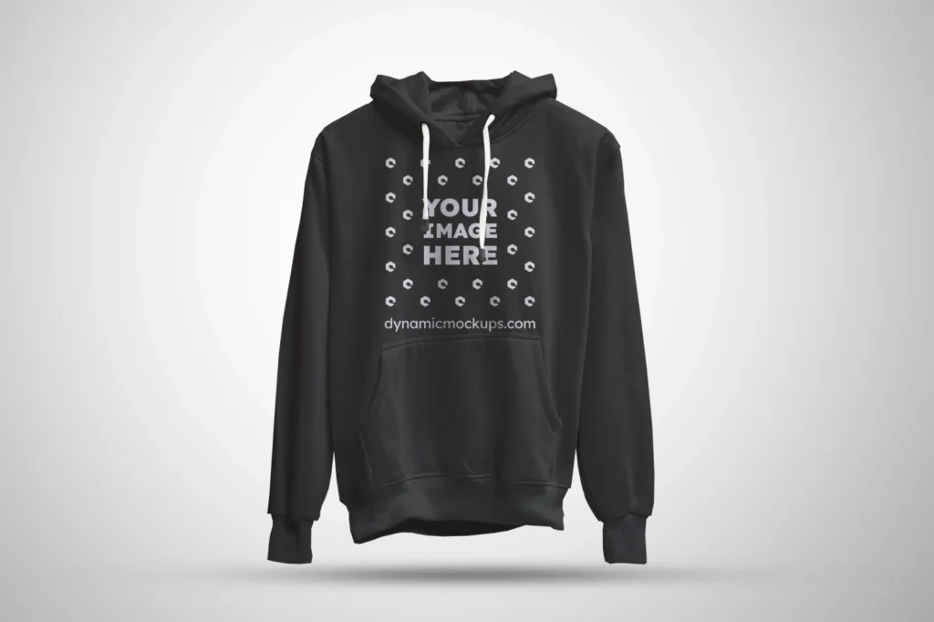 3D Dark Gray Hoodie Mockup Front View Template