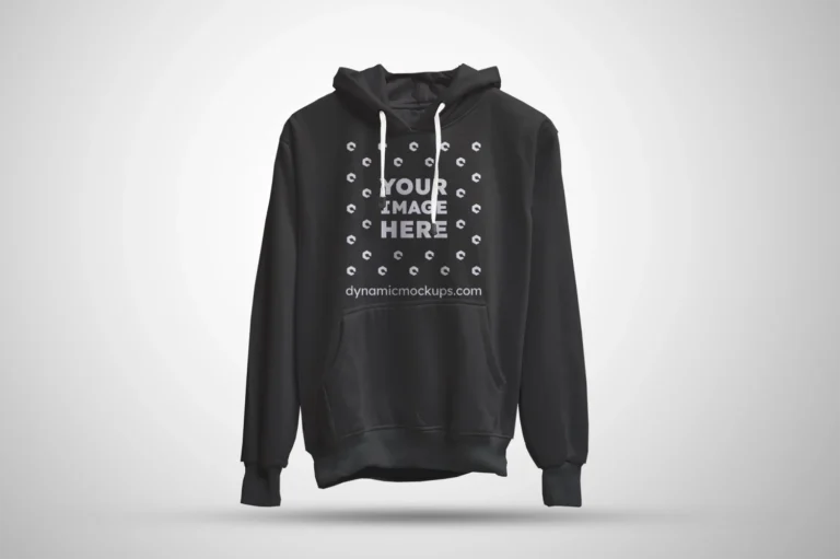 3D Dark Gray Hoodie Mockup Front View Template