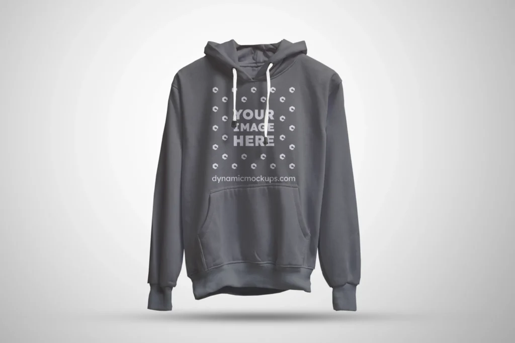 3D Gray Hoodie Mockup Front View Template