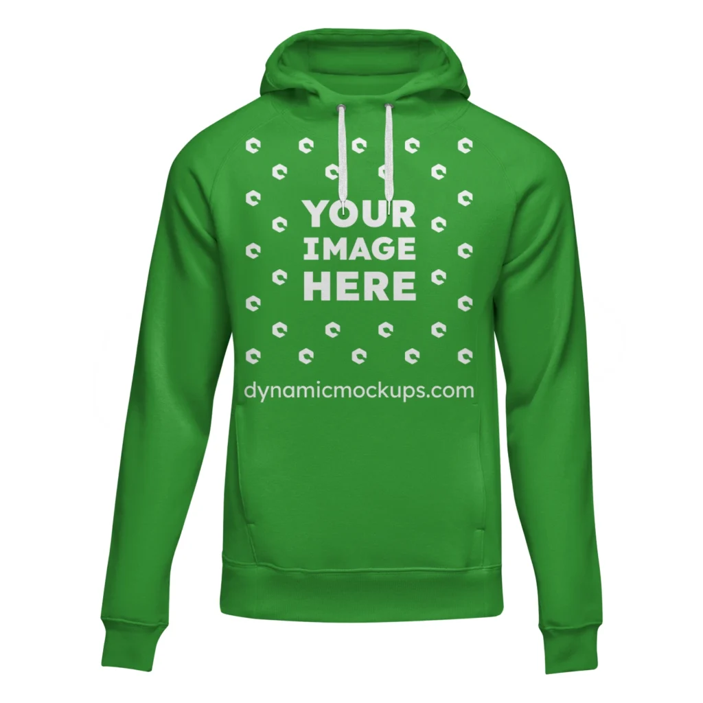 3D Green Hoodie Mockup Front View Template