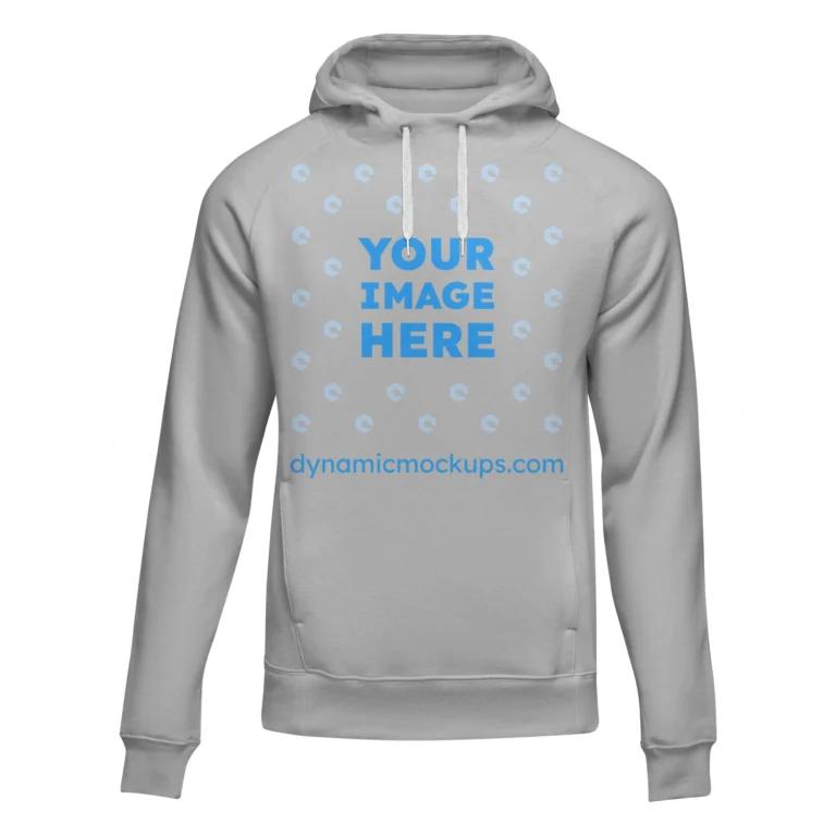 3D Light Gray Hoodie Mockup Front View Template