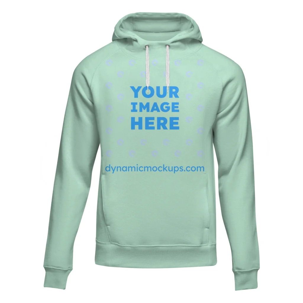 3D Mint Hoodie Mockup Front View Template