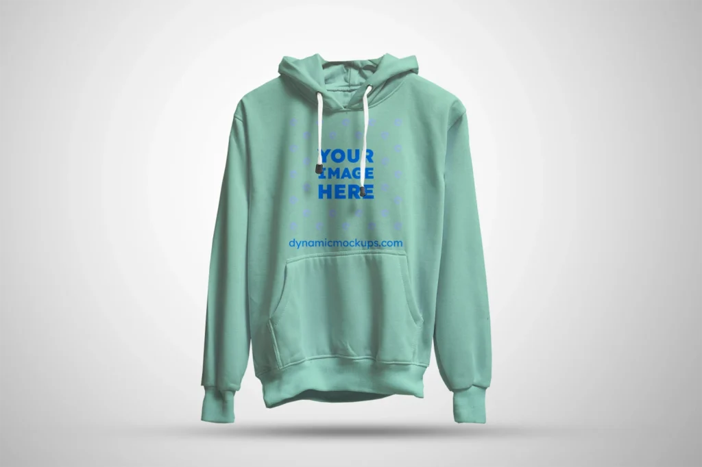 3D Mint Hoodie Mockup Front View Template