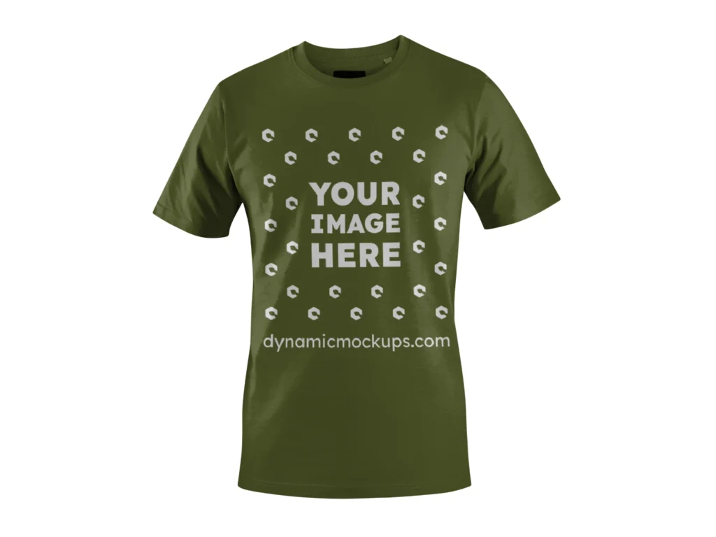 3D Olive Green T-shirt Mockup Front View Template