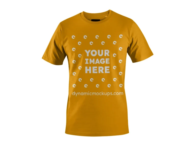 3D Orange T-shirt Mockup Front View Template