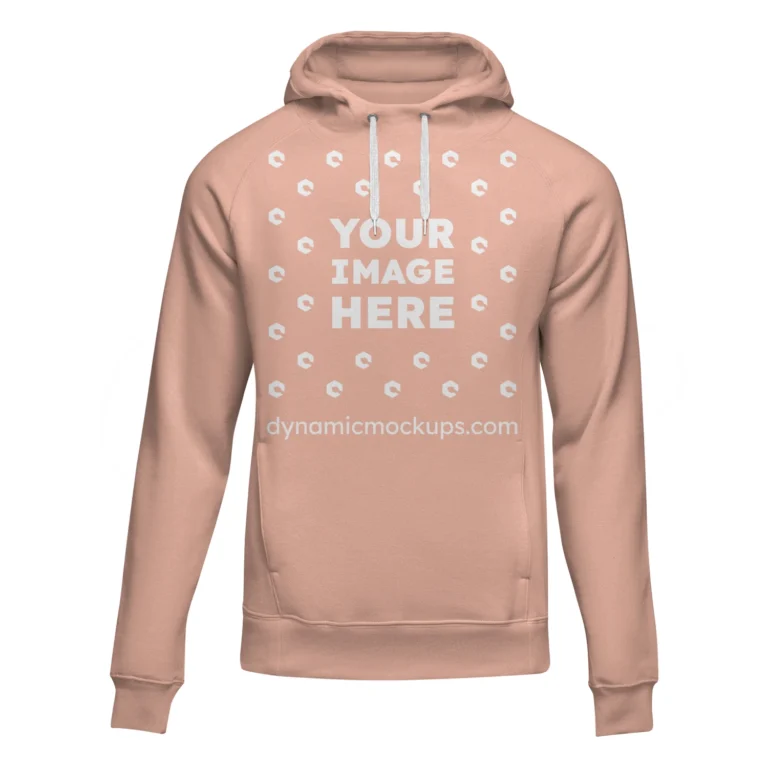 3D Peach Hoodie Mockup Front View Template