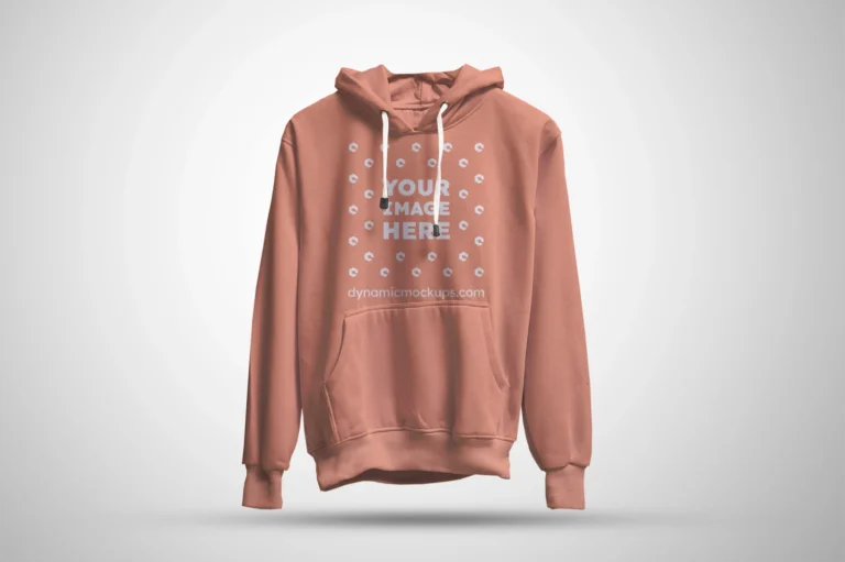 3D Peach Hoodie Mockup Front View Template