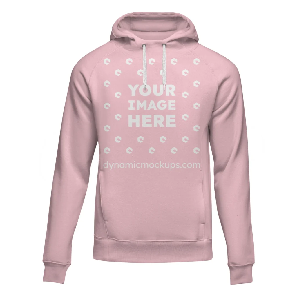 3D Pink Hoodie Mockup Front View Template