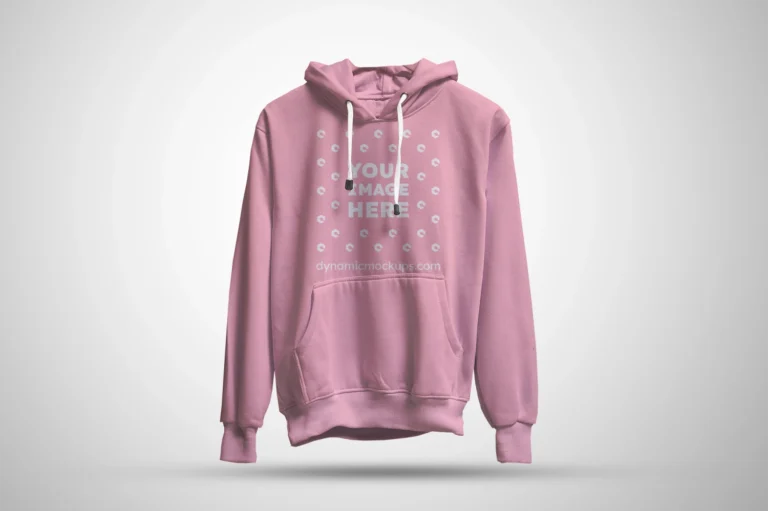 3D Pink Hoodie Mockup Front View Template