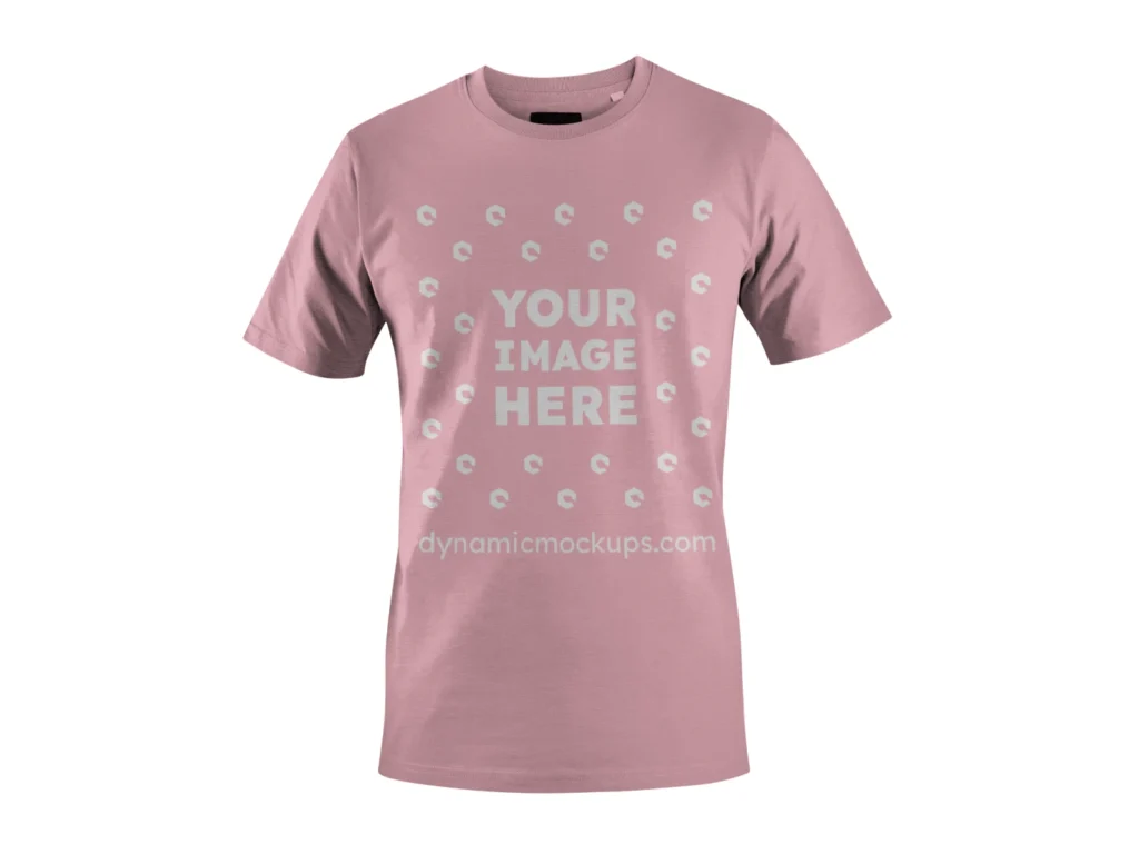 3D Pink T-shirt Mockup Front View Template