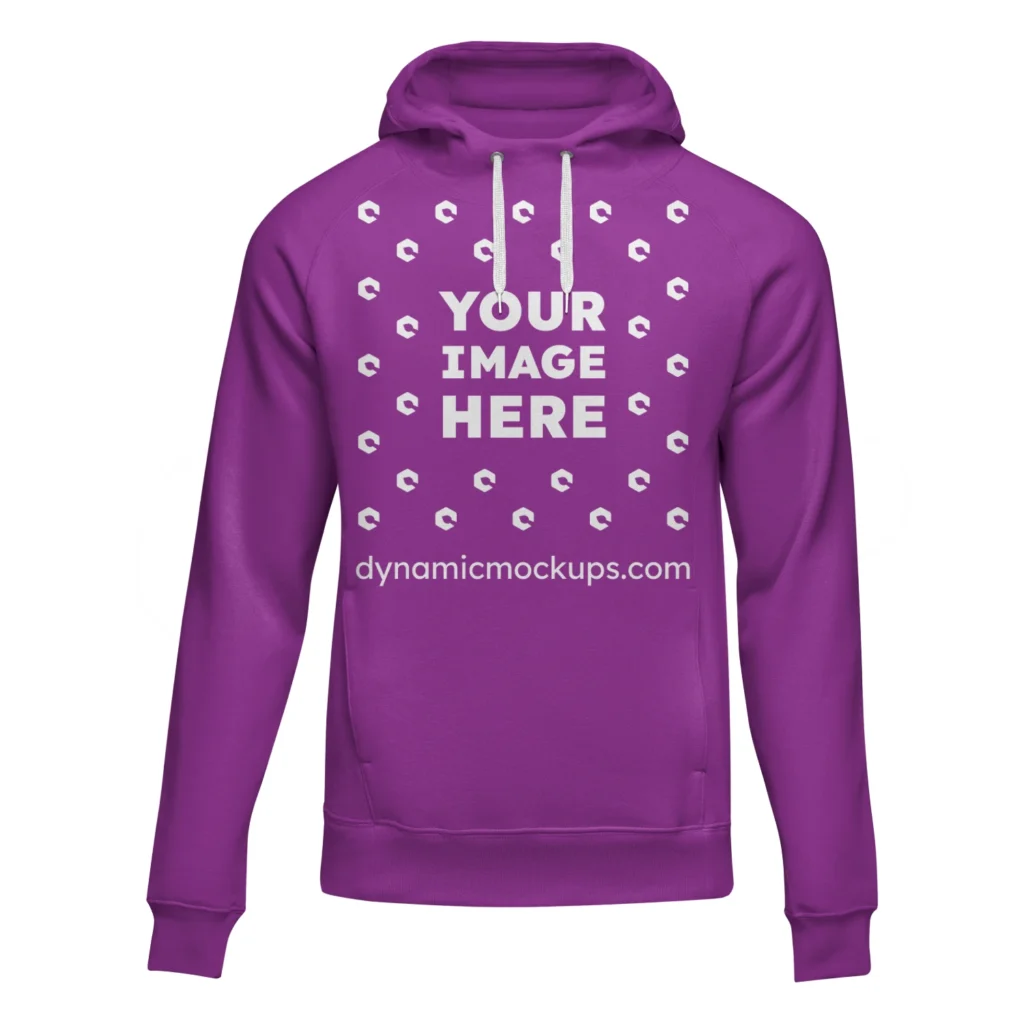 3D Purple Hoodie Mockup Front View Template