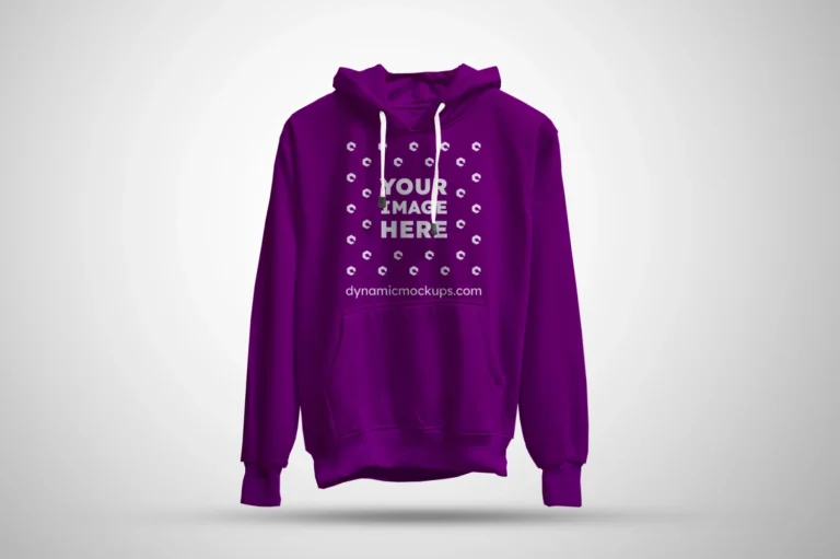 3D Purple Hoodie Mockup Front View Template