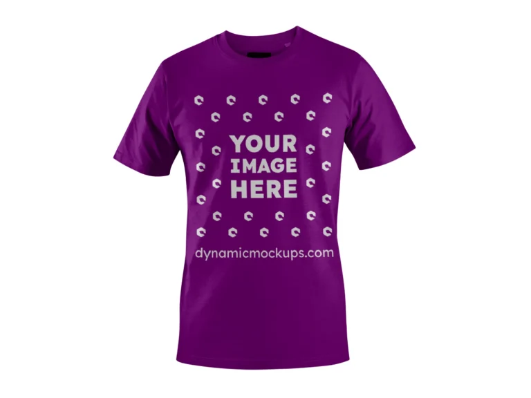 3D Purple T-shirt Mockup Front View Template