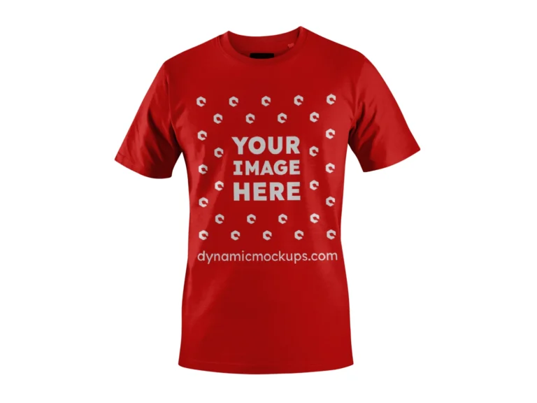 3D Red T-shirt Mockup Front View Template