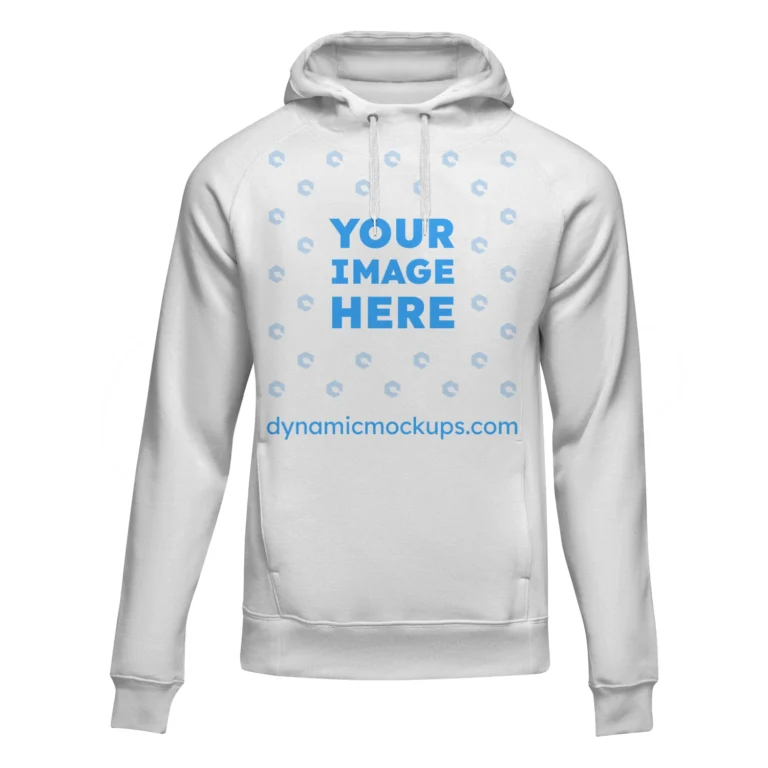 3D White Hoodie Mockup Front View Template