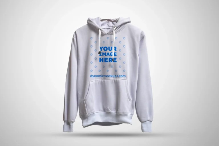 3D White Hoodie Mockup Front View Template