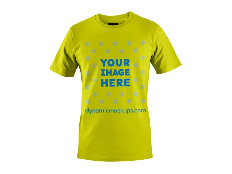 3D Yellow T-shirt Mockup Front View Template