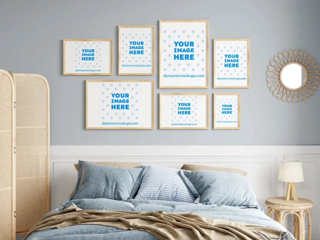 Bedroom Frame Wall Art Gallery Mockup Template