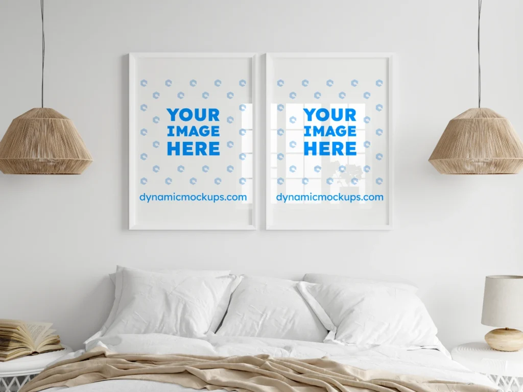 Bedroom Frame Wall Art Gallery Mockup Template