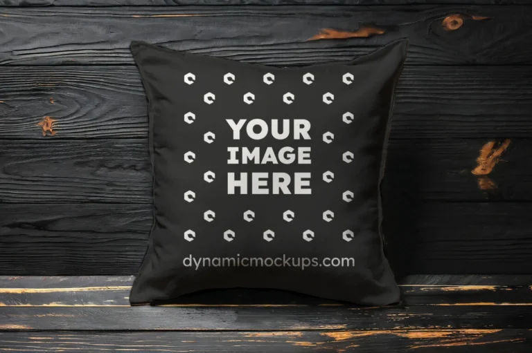 Black Square Pillow Cover Mockup Template