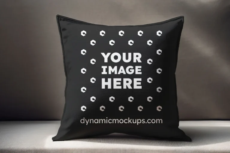 Black Square Pillow Cover Mockup Template