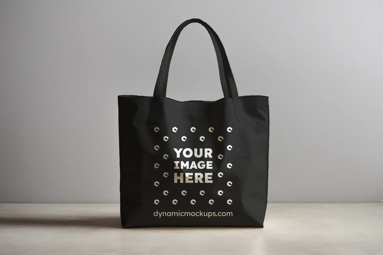 Black Canvas Tote Bag Mockup Front View Template