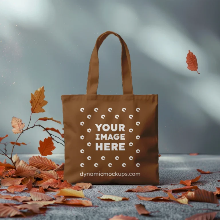 Brown Canvas Tote Bag Mockup Front View Template