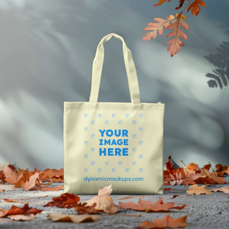 Cream Canvas Tote Bag Mockup Front View Template