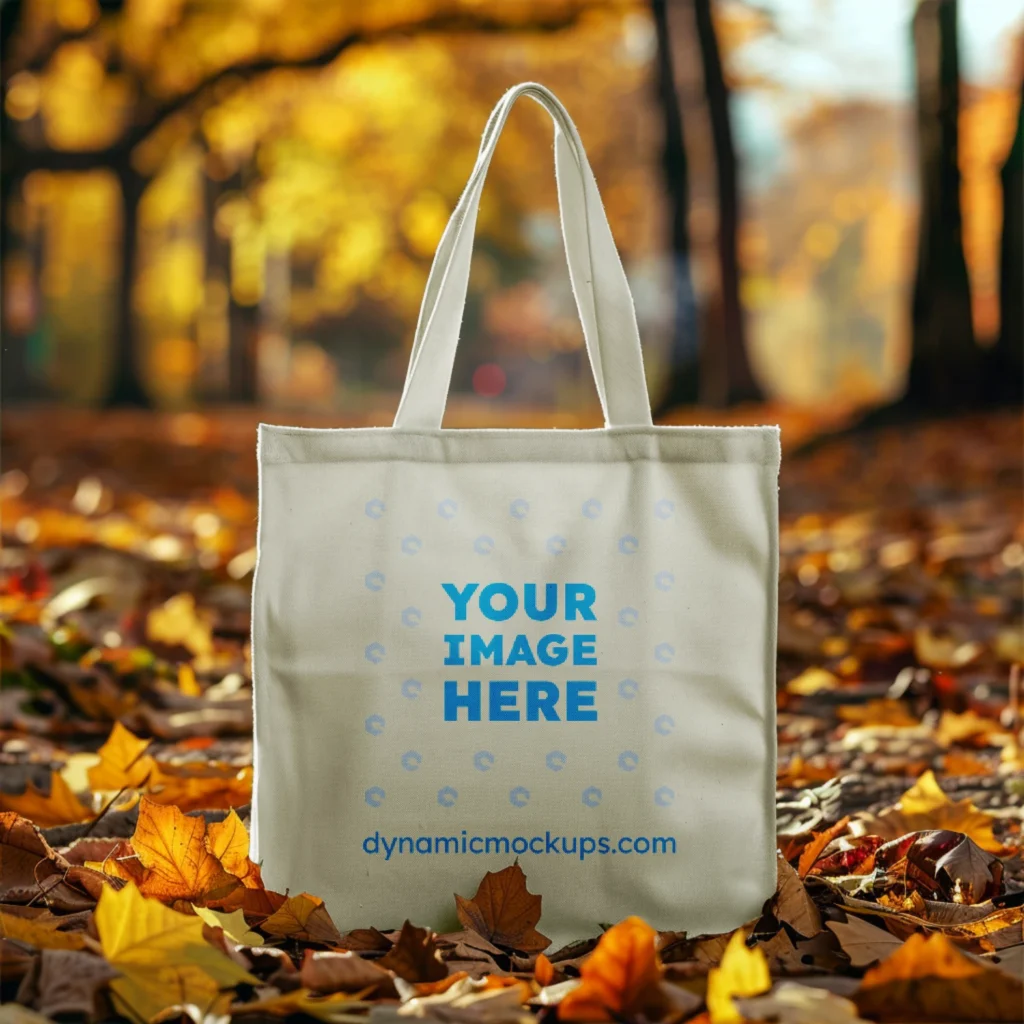 Cream Canvas Tote Bag Mockup Front View Template