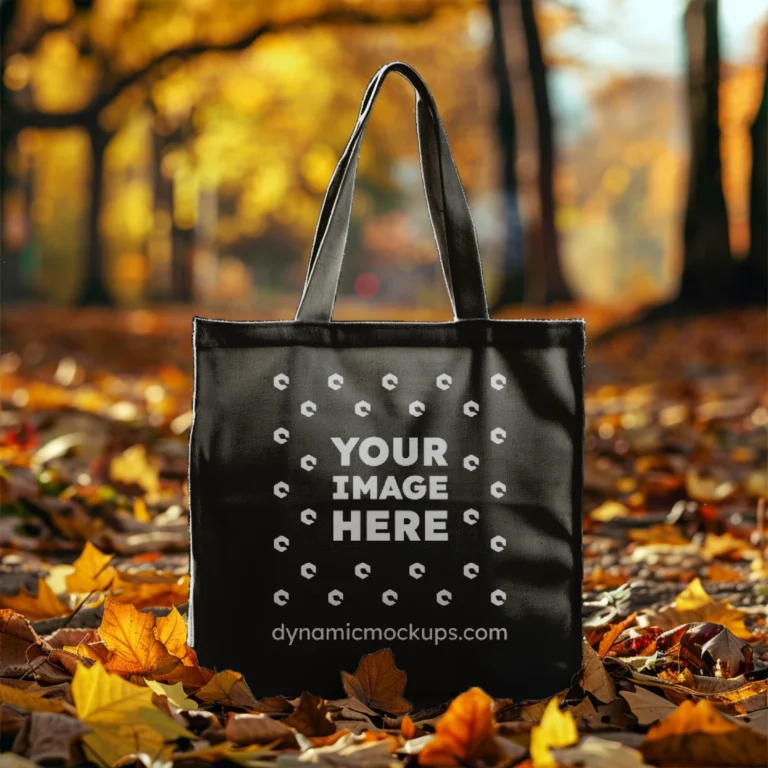 Dark Gray Canvas Tote Bag Mockup Front View Template