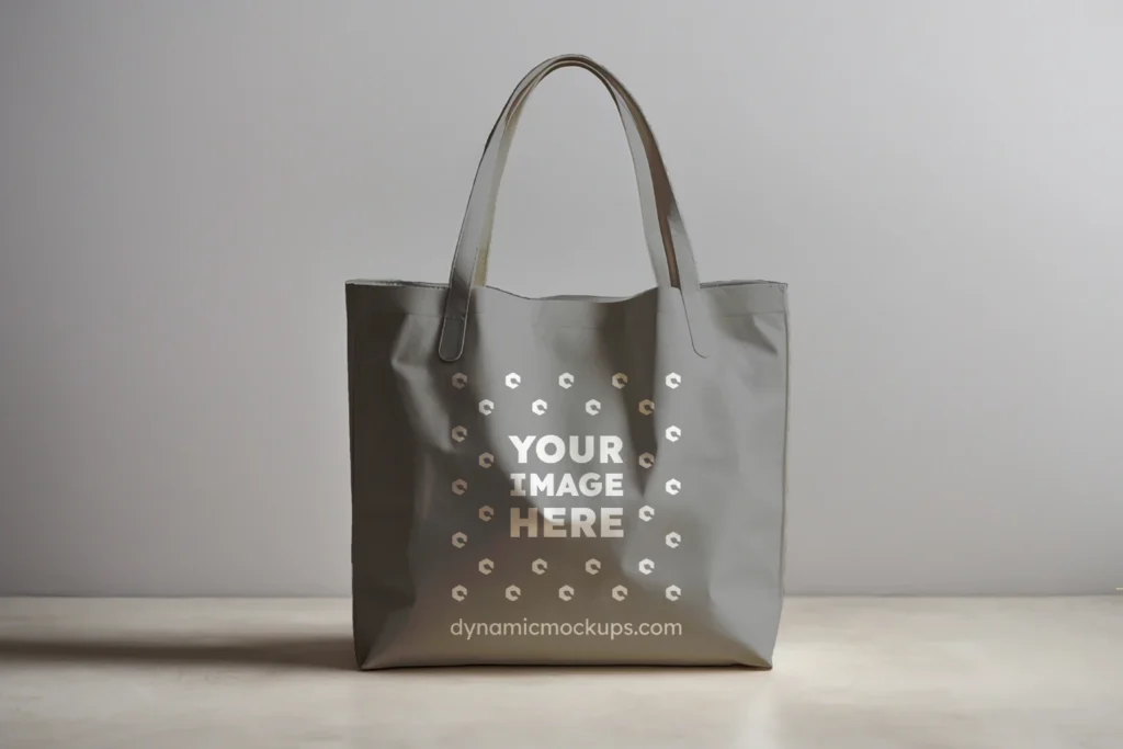 Gray Canvas Tote Bag Mockup Front View Template