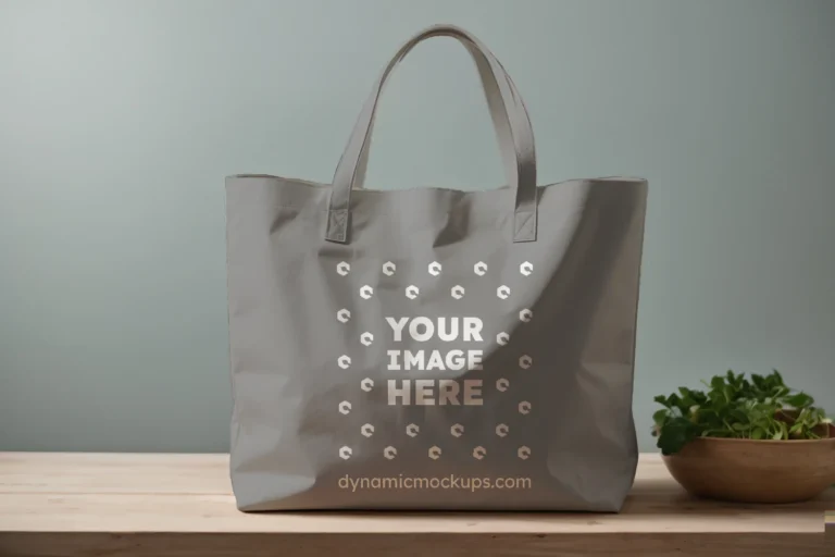 Gray Canvas Tote Bag Mockup Front View Template