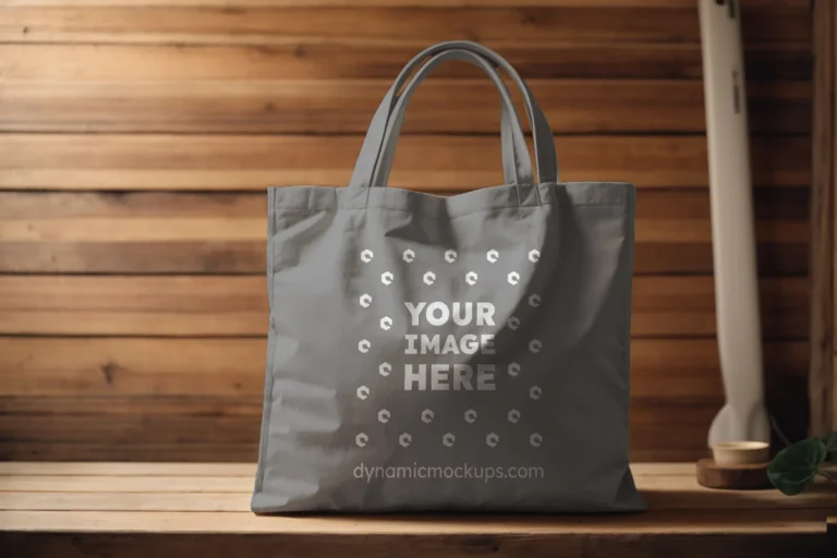 Gray Canvas Tote Bag Mockup Front View Template