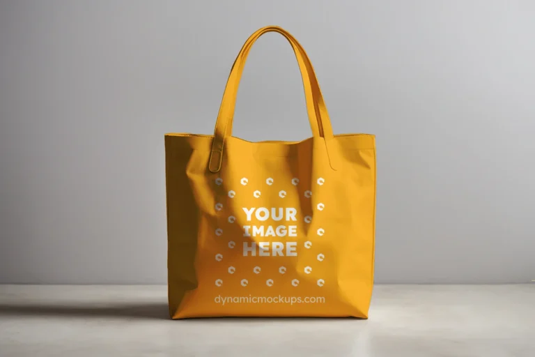 Orange Canvas Tote Bag Mockup Front View Template