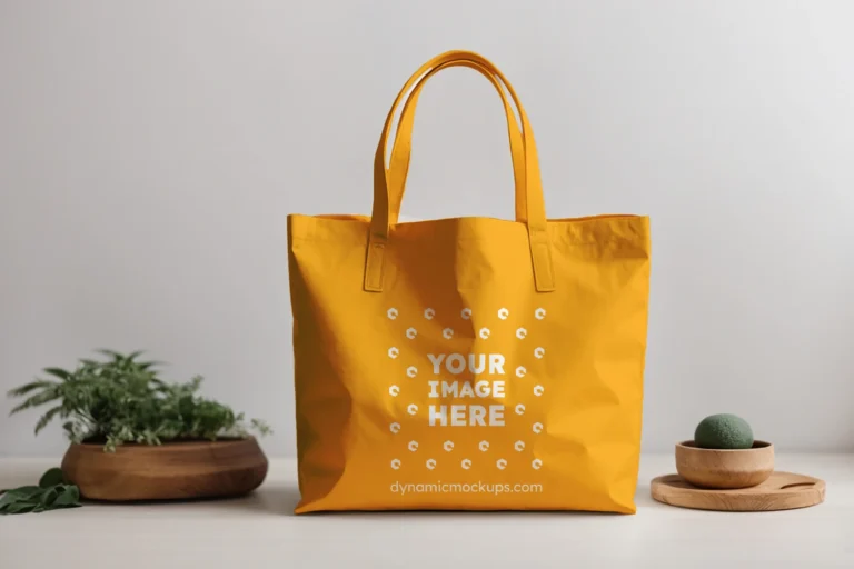 Orange Canvas Tote Bag Mockup Front View Template