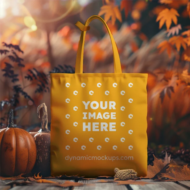 Orange Canvas Tote Bag Mockup Front View Template