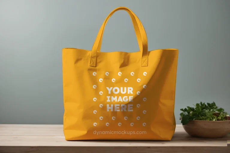 Orange Canvas Tote Bag Mockup Front View Template