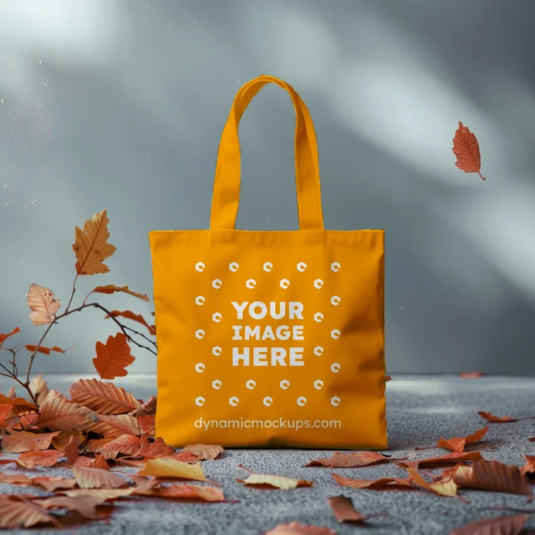 Orange Canvas Tote Bag Mockup Front View Template