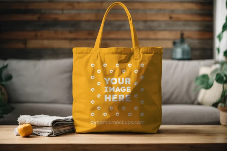 Orange Canvas Tote Bag Mockup Front View Template