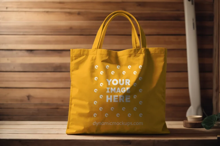 Orange Canvas Tote Bag Mockup Front View Template